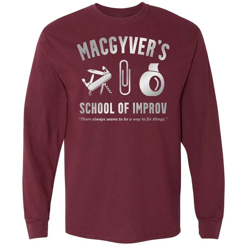 Long Sleeve T-Shirt - J7VD8LR4 - Maroon - 6