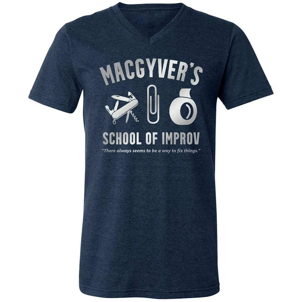 Unisex V-Neck T-Shirt - 9FSAMHCT - Heather Navy - 3