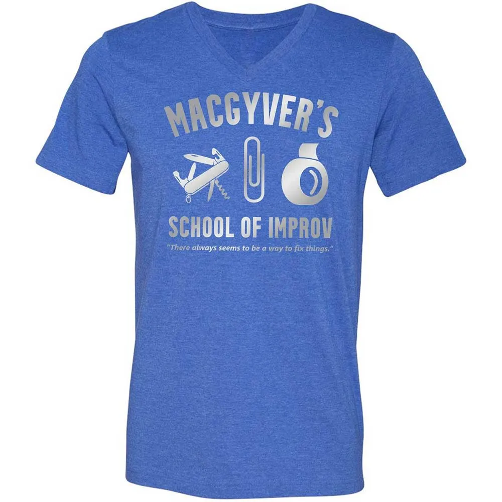 Unisex V-Neck T-Shirt - 9FSAMHCT - Heather True Royal - 5