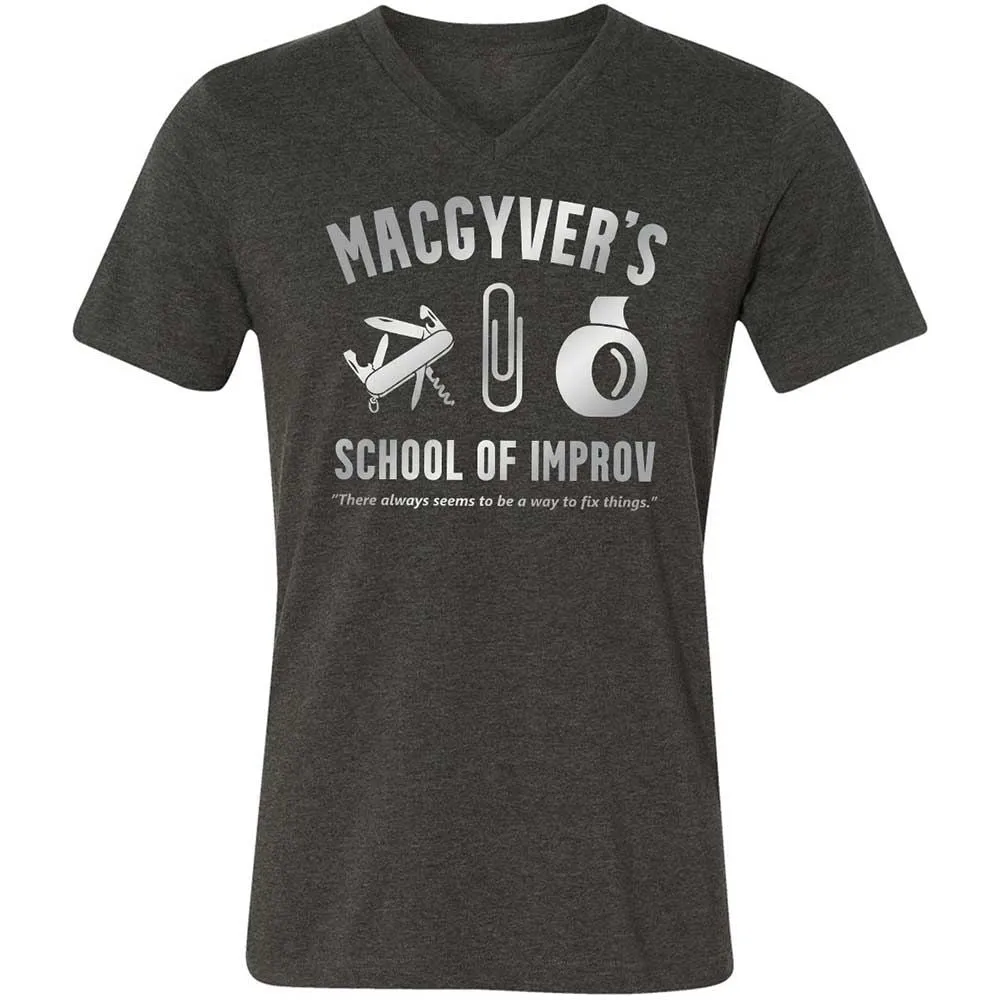 Unisex V-Neck T-Shirt - 9FSAMHCT - Dark Grey Heather - 9