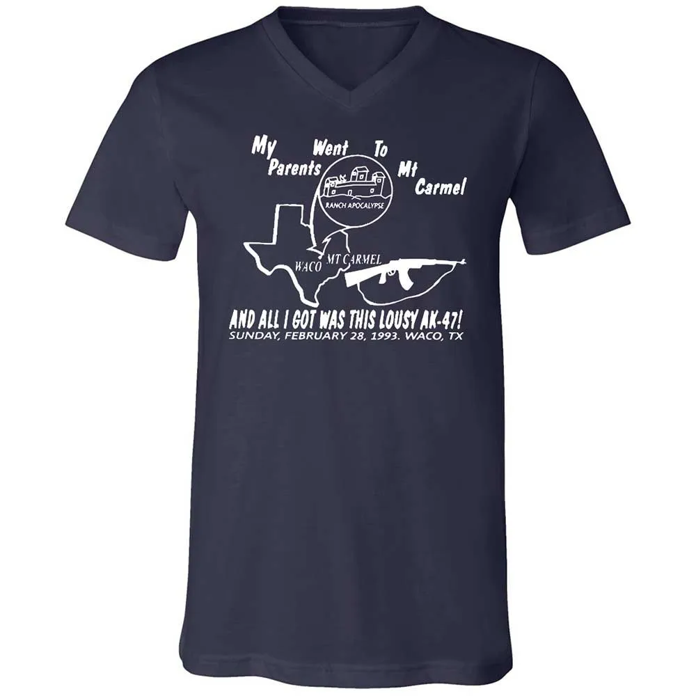 Unisex V-Neck T-Shirt - GNMLJTWC - Navy - 2