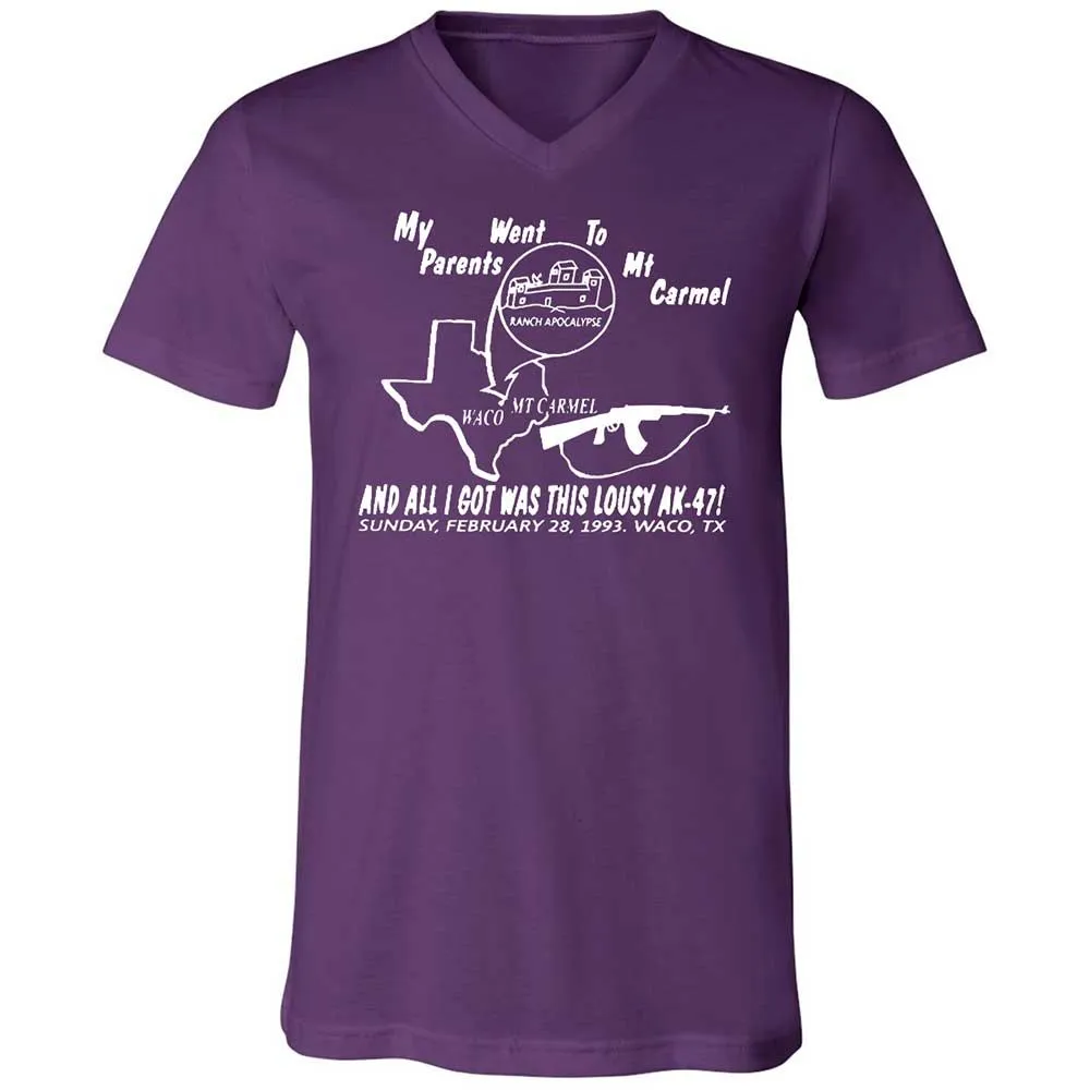 Unisex V-Neck T-Shirt - GNMLJTWC - Team Purple - 10