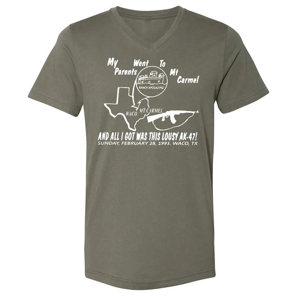 Unisex V-Neck T-Shirt - GNMLJTWC - Military Green - 11
