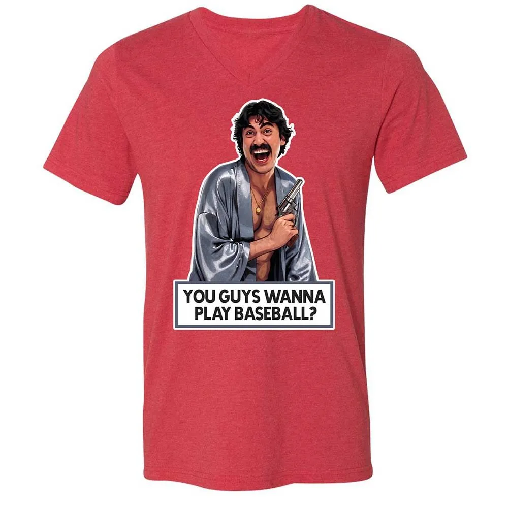 Unisex V-Neck T-Shirt - 66FJ7ARY - Heather Red - 7