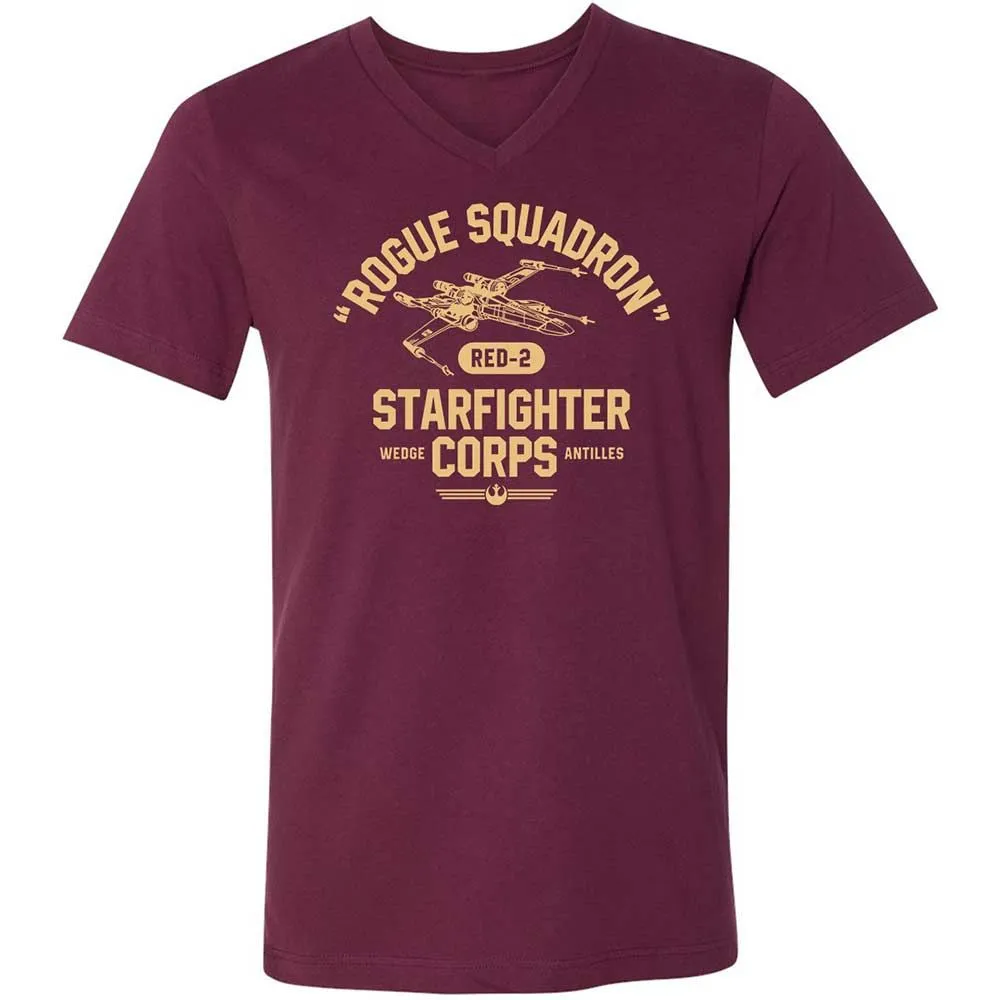Unisex V-Neck T-Shirt - SES5GSYV - Maroon - 8