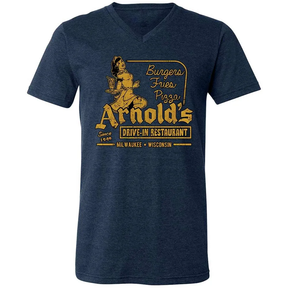 Unisex V-Neck T-Shirt - FBBYRD4L - Heather Navy - 3