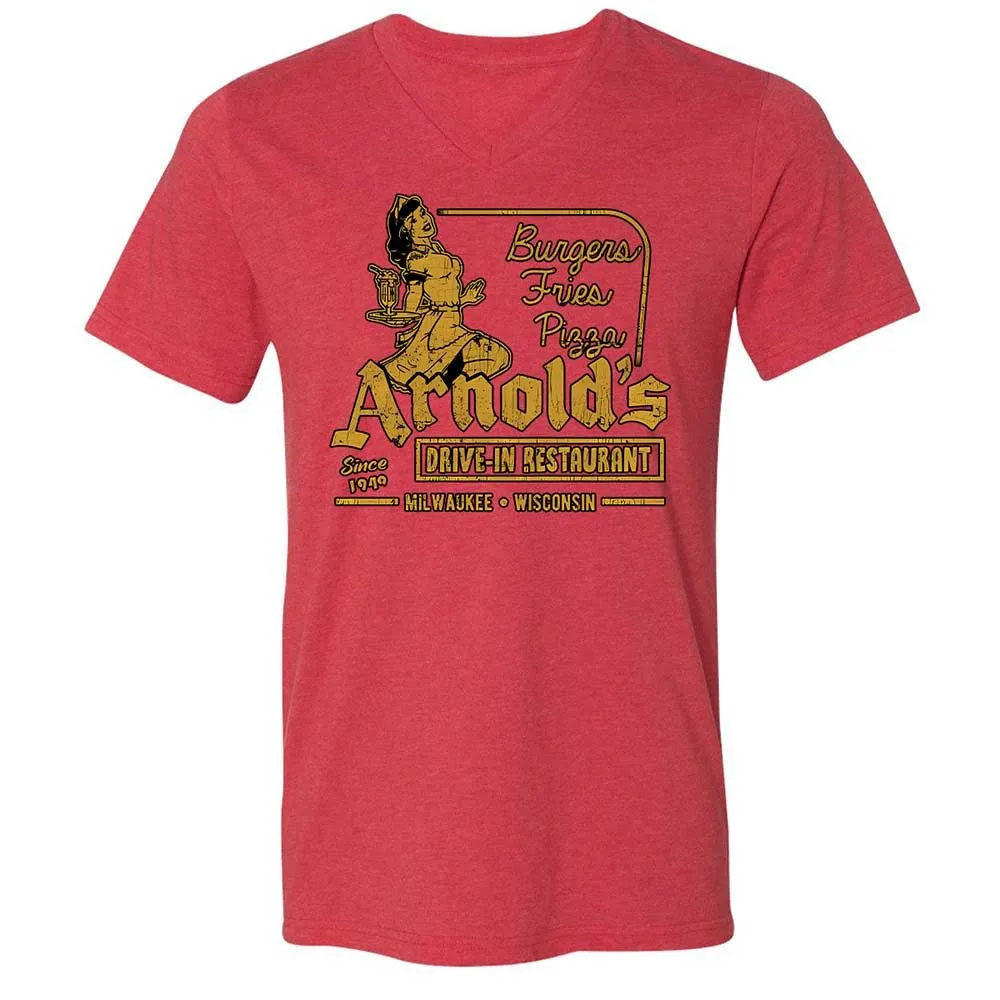 Unisex V-Neck T-Shirt - FBBYRD4L - Heather Red - 7