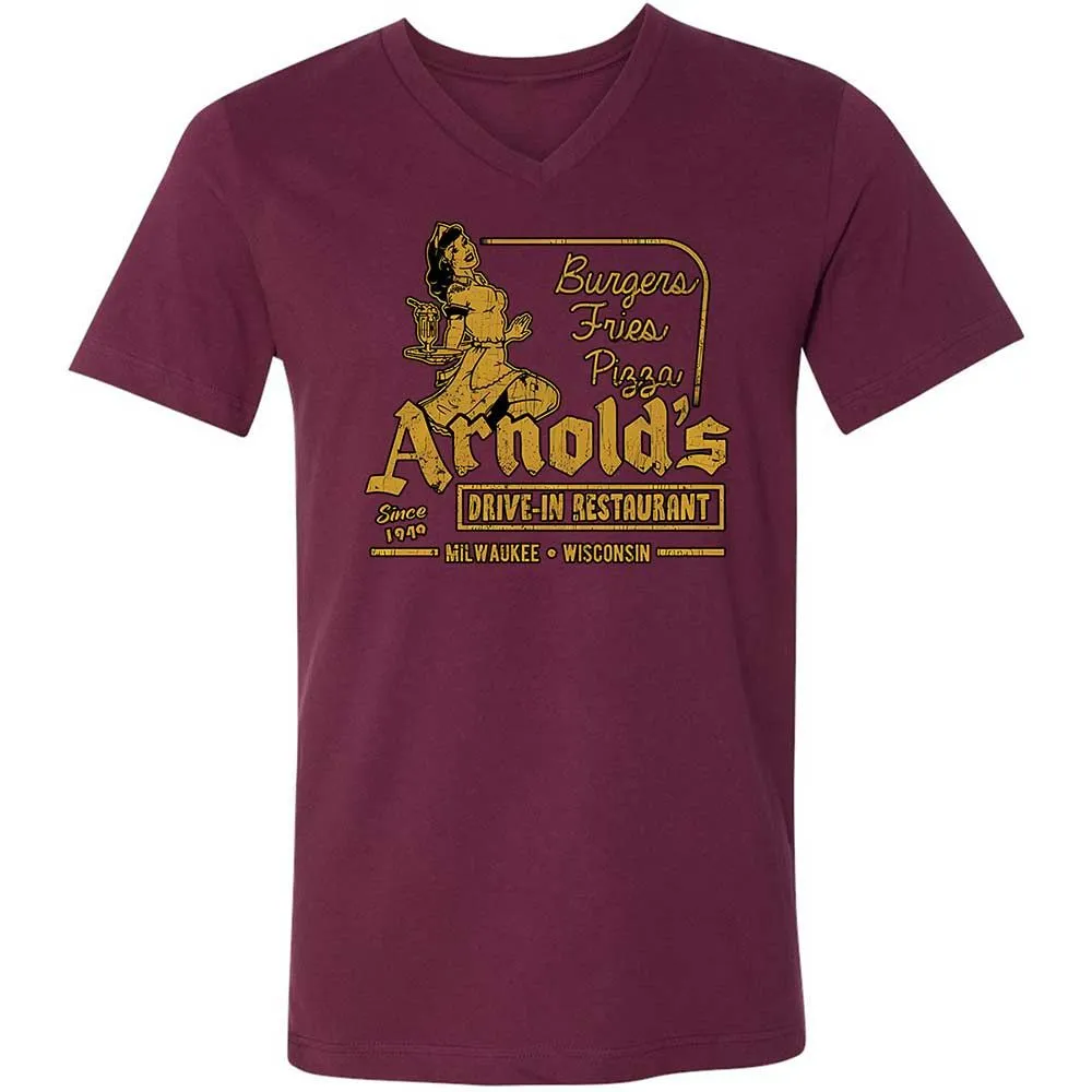 Unisex V-Neck T-Shirt - FBBYRD4L - Maroon - 8