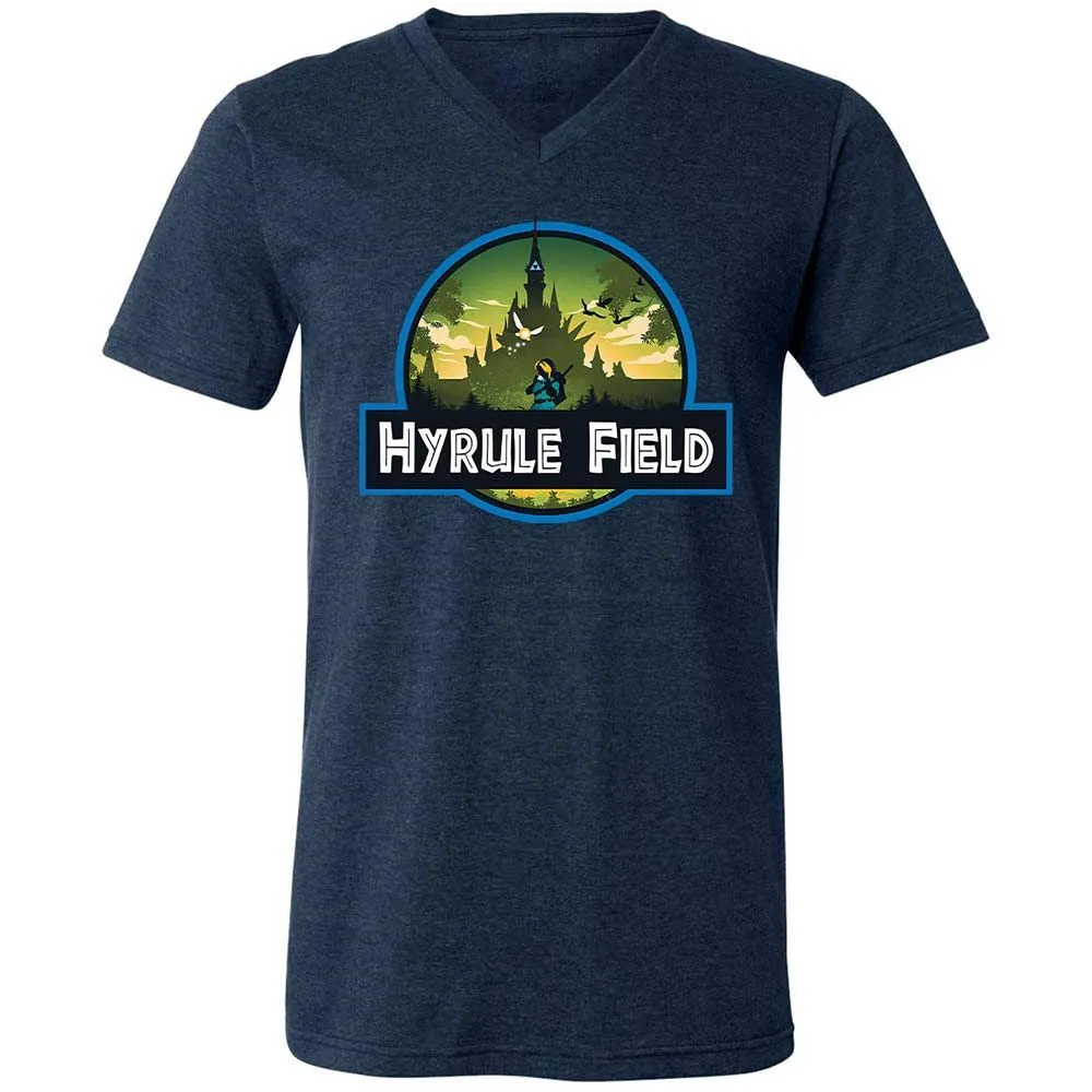 Unisex V-Neck T-Shirt - H89LA6DW - Heather Navy - 3