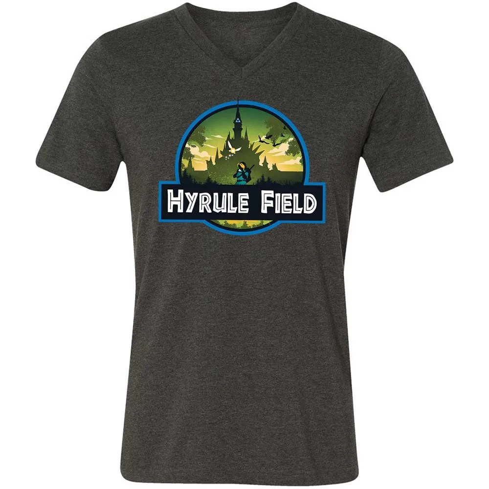 Unisex V-Neck T-Shirt - H89LA6DW - Dark Grey Heather - 9