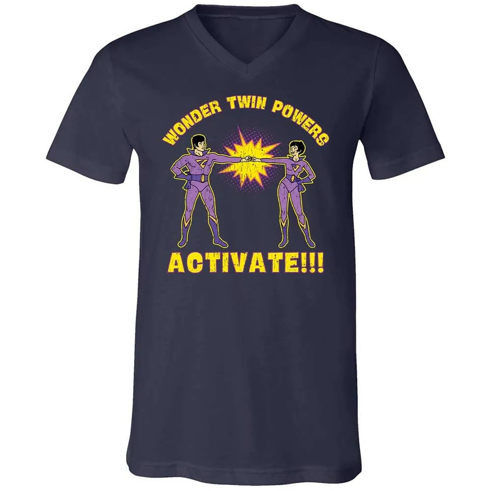 Unisex V-Neck T-Shirt - UQPFUBGY - Navy - 2