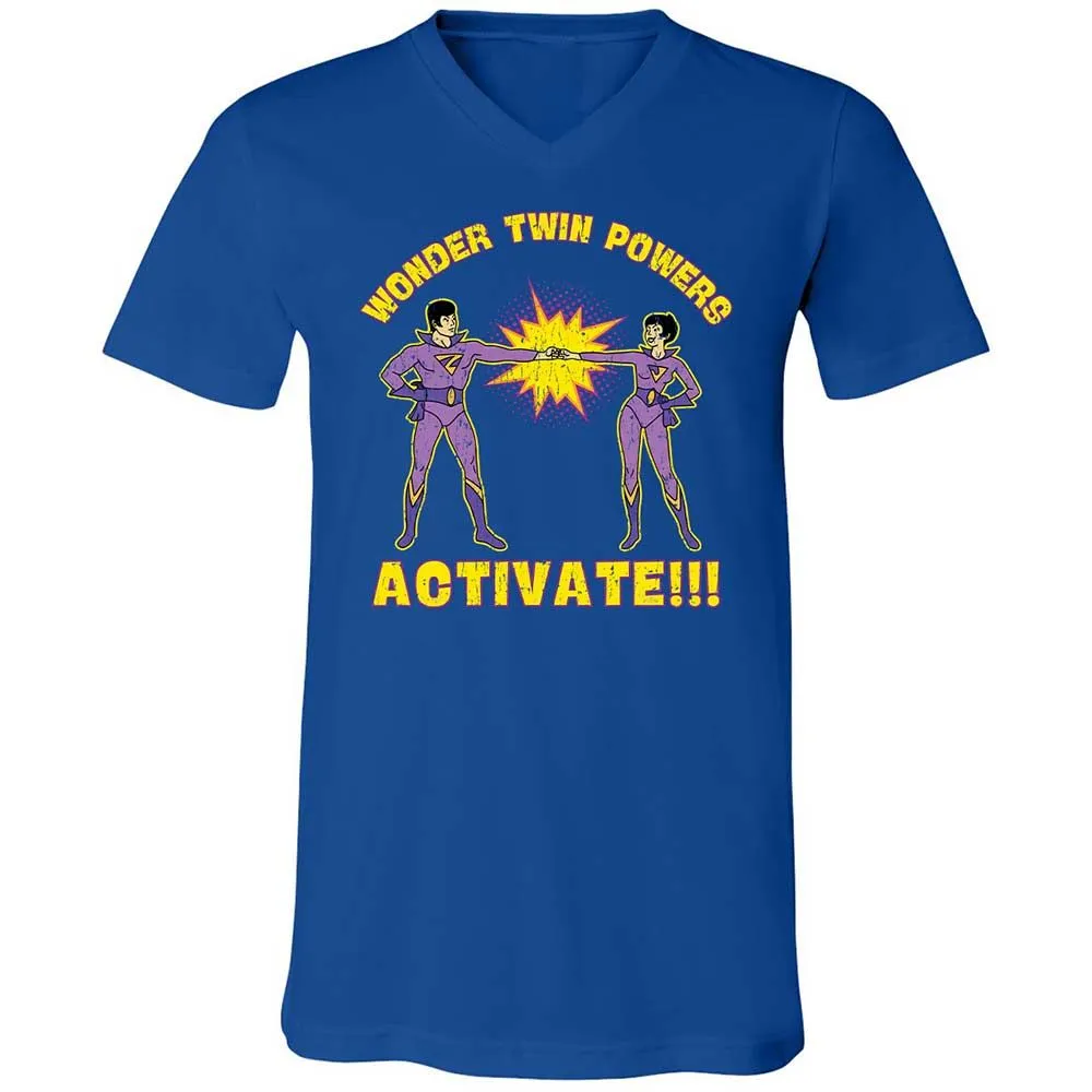 Unisex V-Neck T-Shirt - UQPFUBGY - True Royal - 4