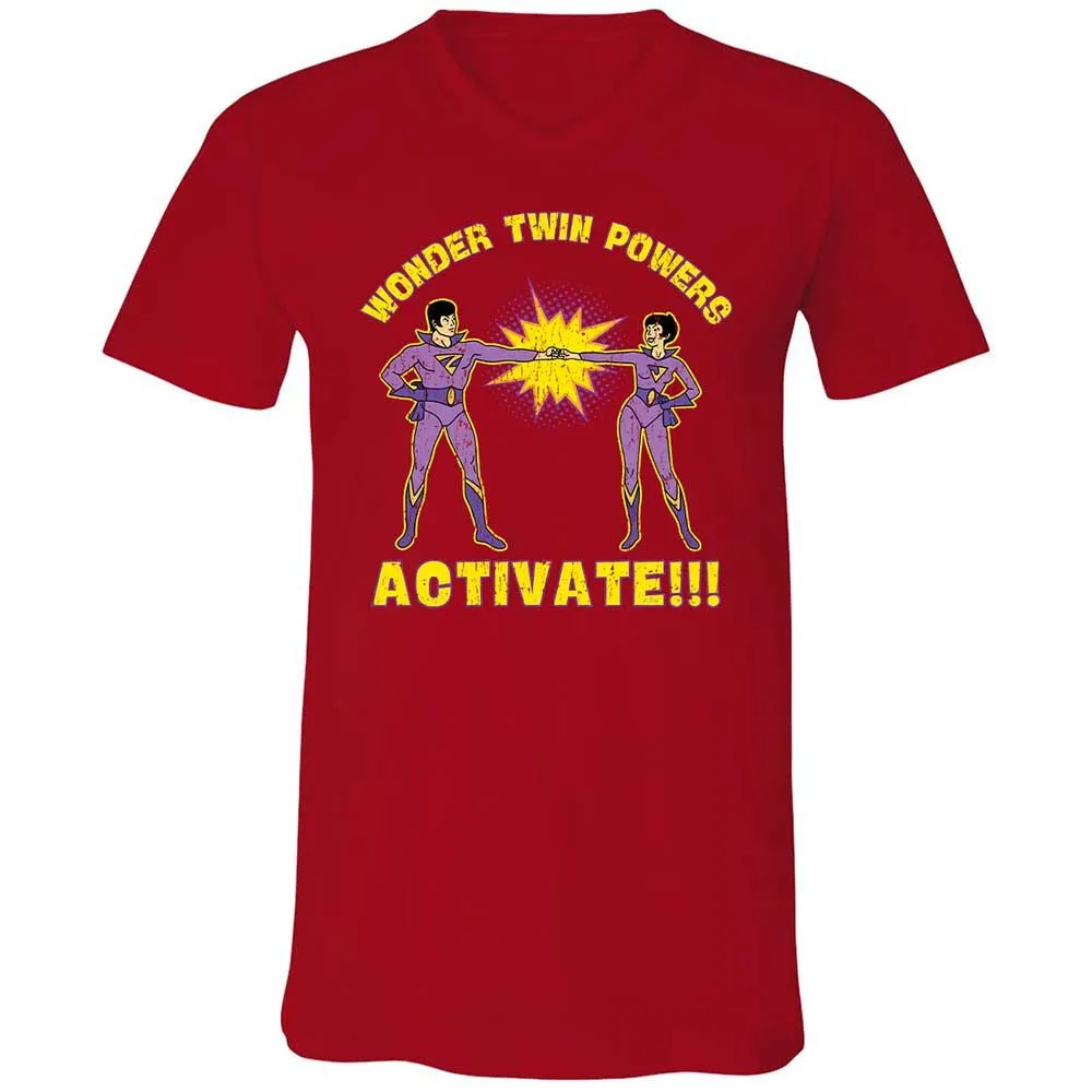 Unisex V-Neck T-Shirt - UQPFUBGY - Red - 6