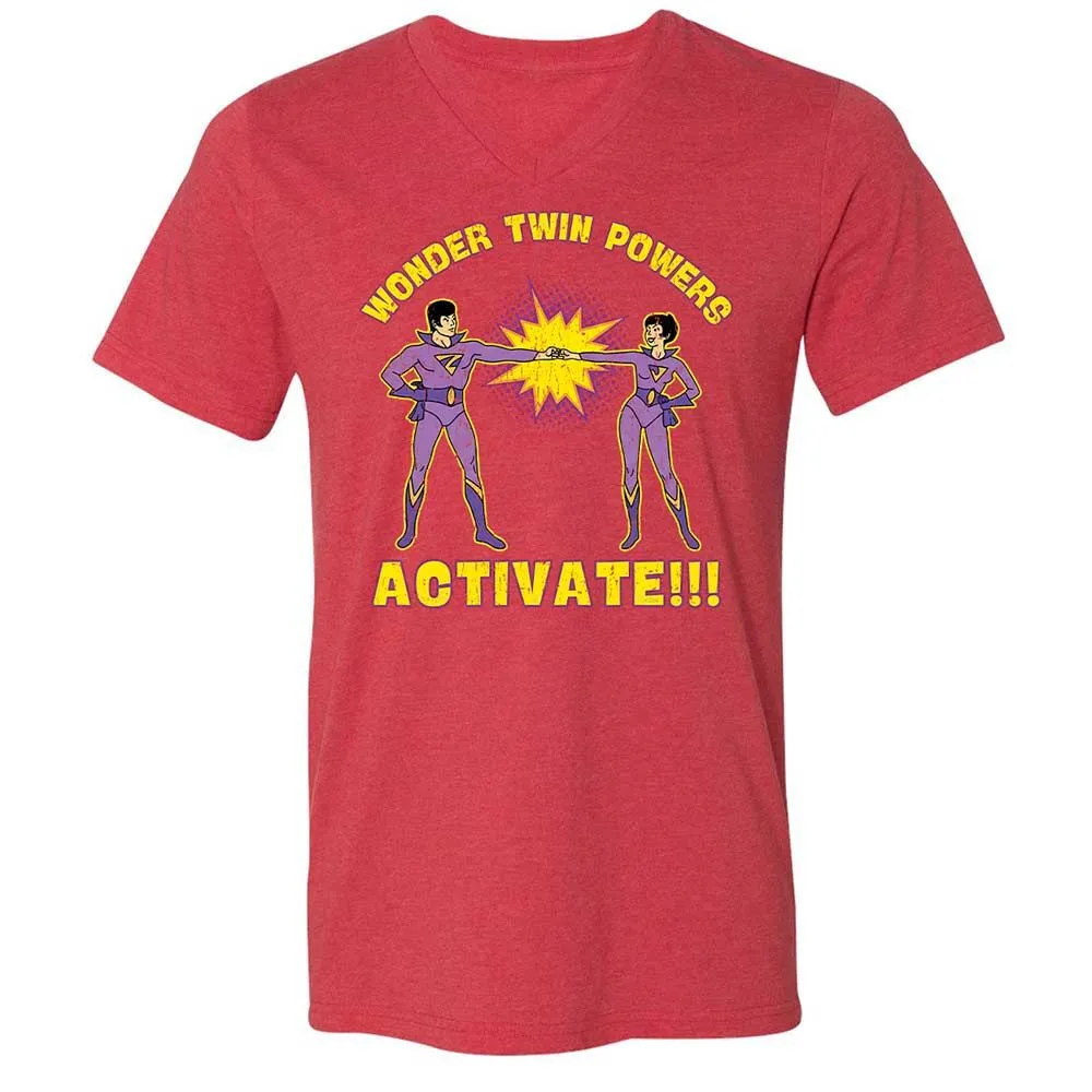 Unisex V-Neck T-Shirt - UQPFUBGY - Heather Red - 7