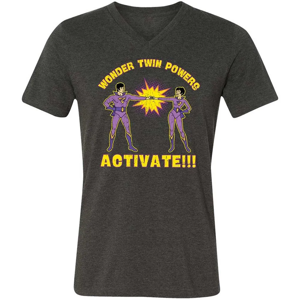 Unisex V-Neck T-Shirt - UQPFUBGY - Dark Grey Heather - 9