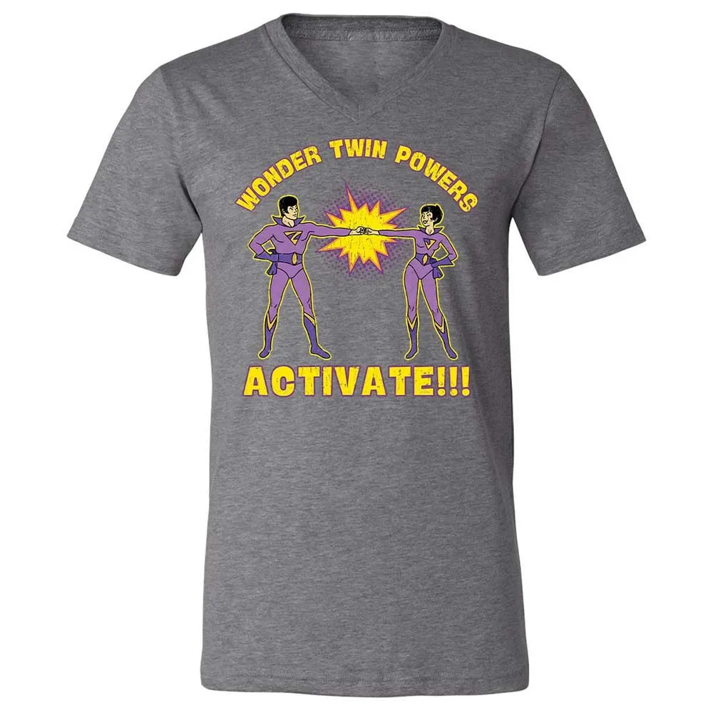 Unisex V-Neck T-Shirt - UQPFUBGY - Deep Heather - 14