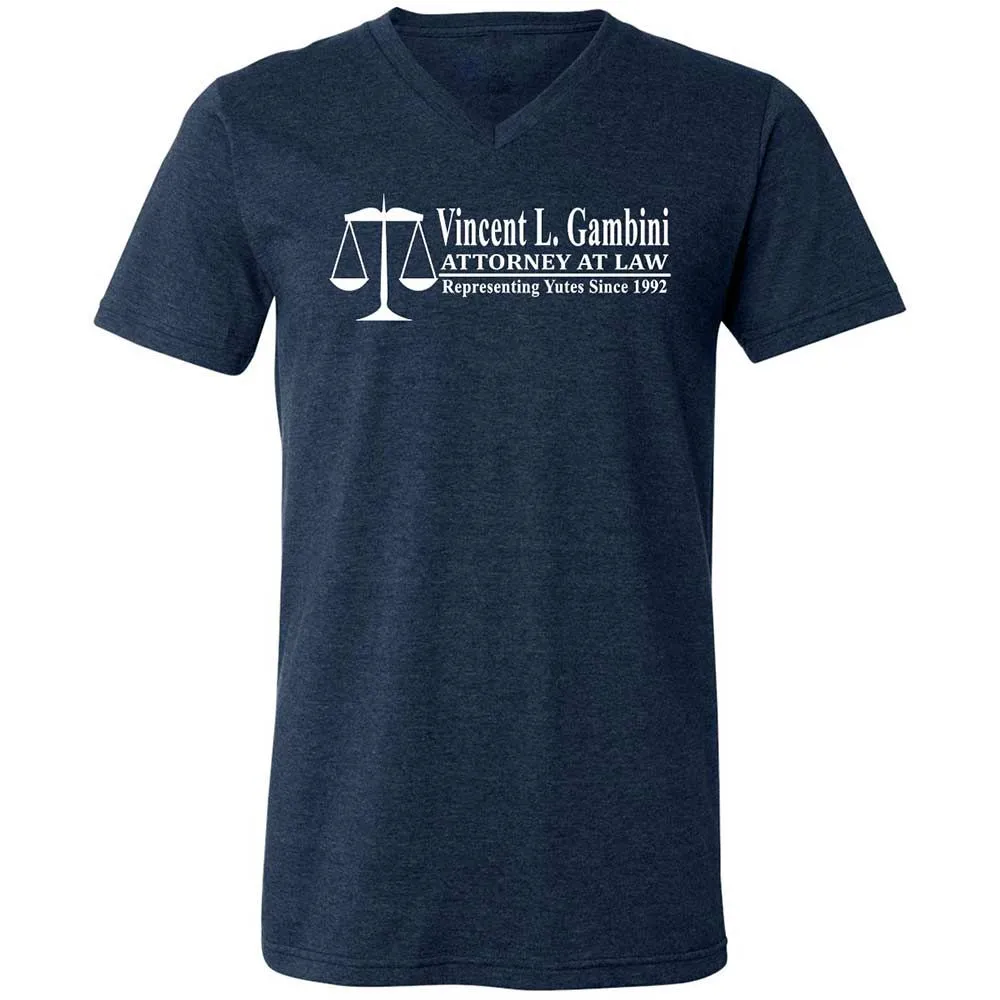 Unisex V-Neck T-Shirt - UN5WVF4K - Heather Navy - 3