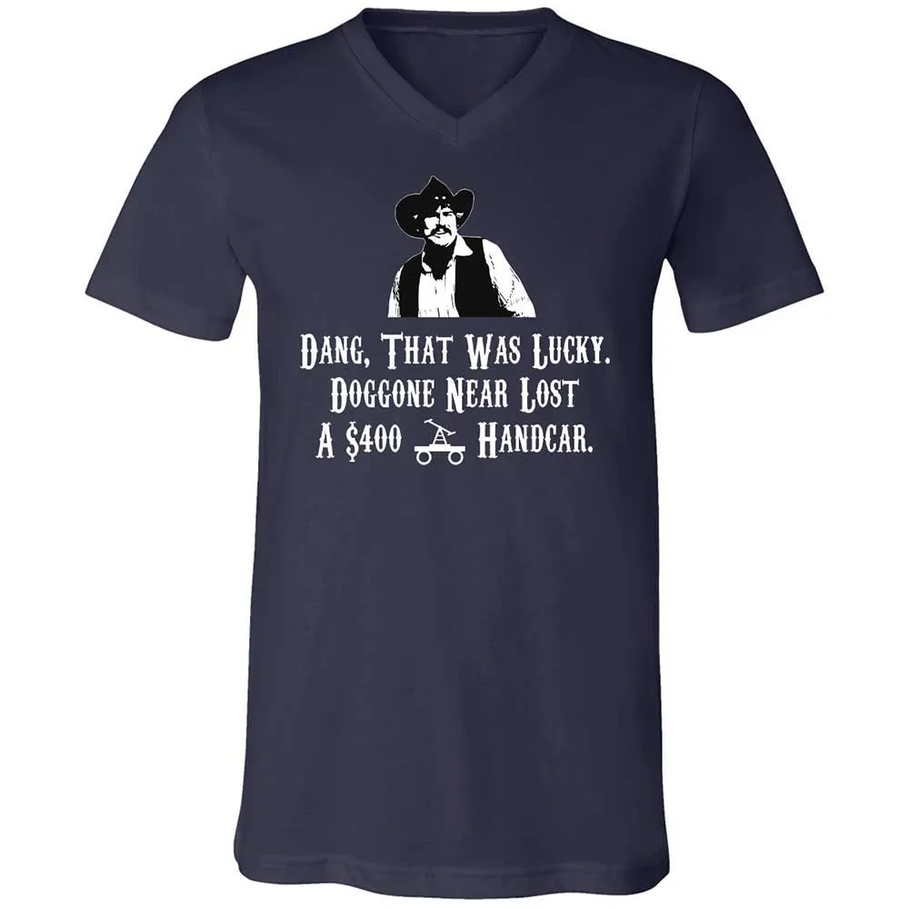 Unisex V-Neck T-Shirt - KBSZ9NKJ - Navy - 2