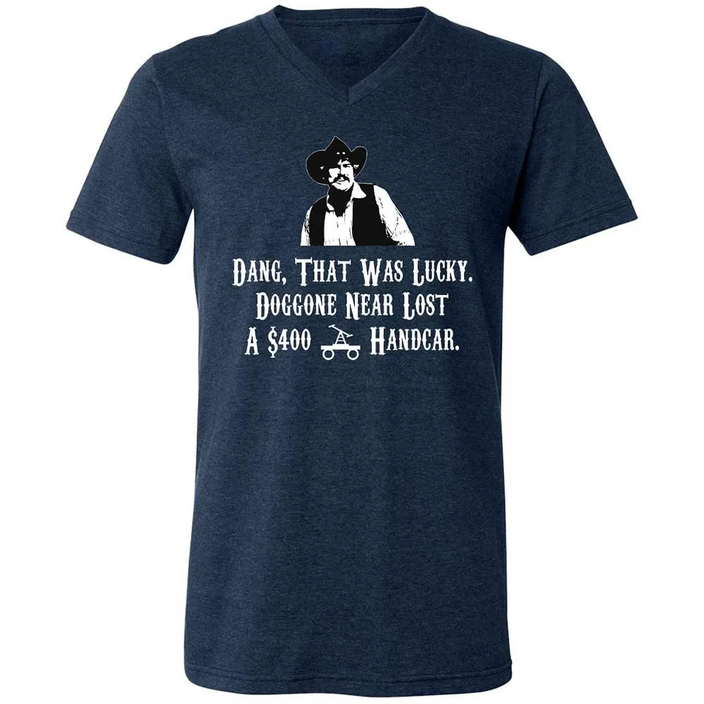 Unisex V-Neck T-Shirt - KBSZ9NKJ - Heather Navy - 3