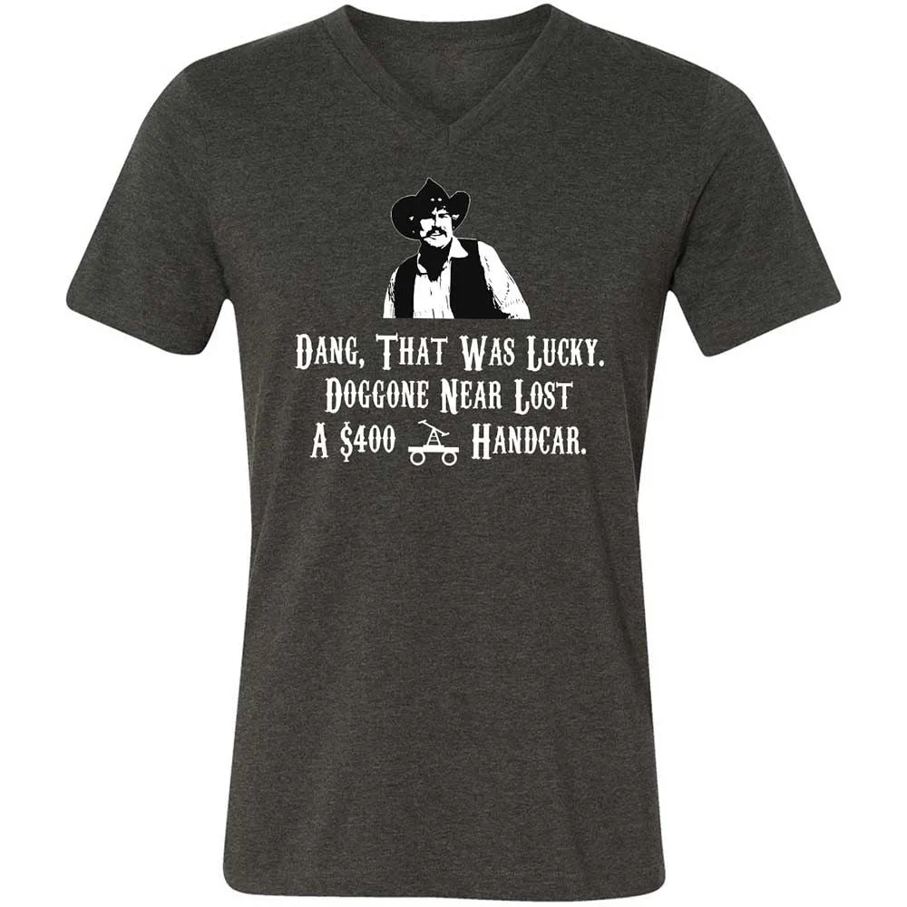 Unisex V-Neck T-Shirt - KBSZ9NKJ - Dark Grey Heather - 9