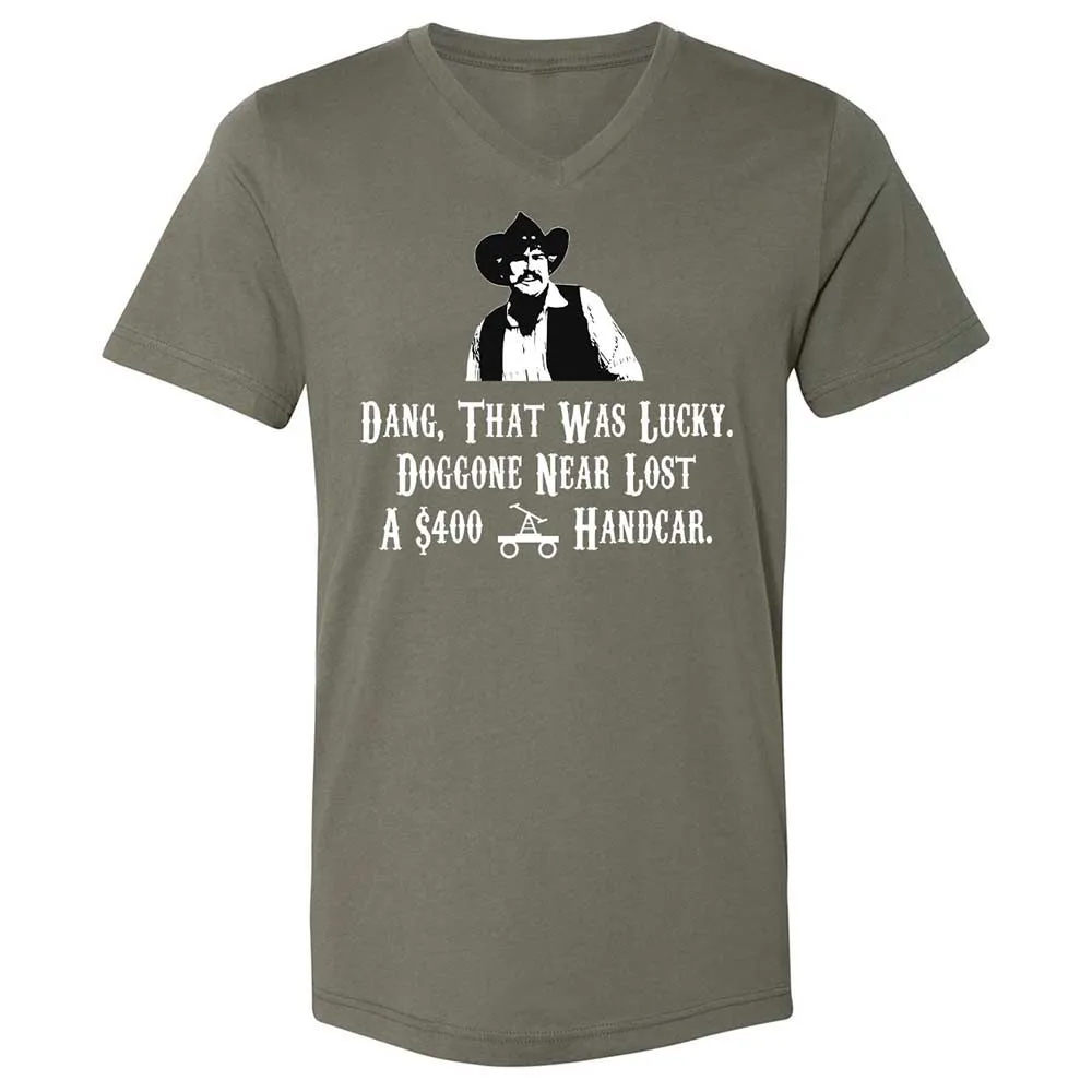 Unisex V-Neck T-Shirt - KBSZ9NKJ - Military Green - 11