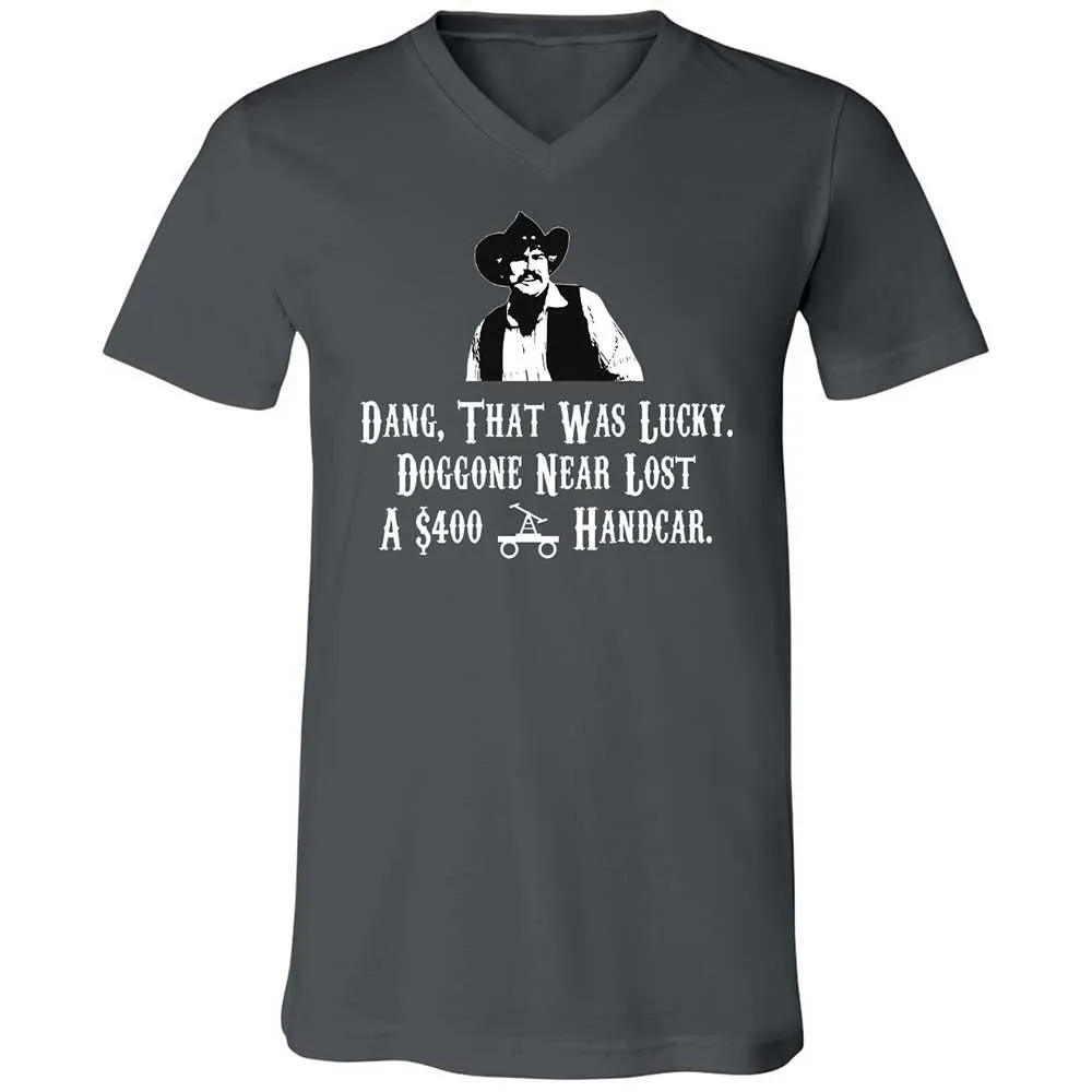 Unisex V-Neck T-Shirt - KBSZ9NKJ - Asphalt - 13