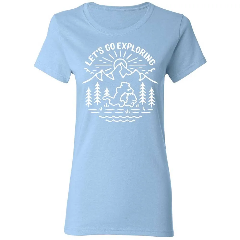 Women's T-Shirt - EU58BQQK - Light Blue - 13