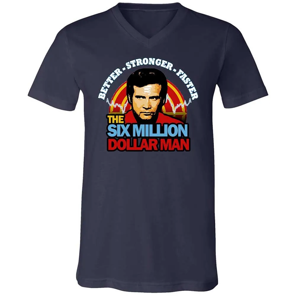 Unisex V-Neck T-Shirt - QSMJH3KN - Navy - 2
