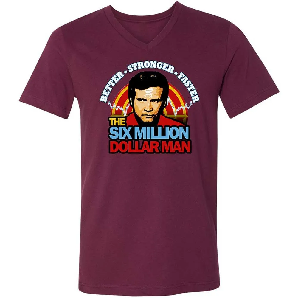 Unisex V-Neck T-Shirt - QSMJH3KN - Maroon - 8