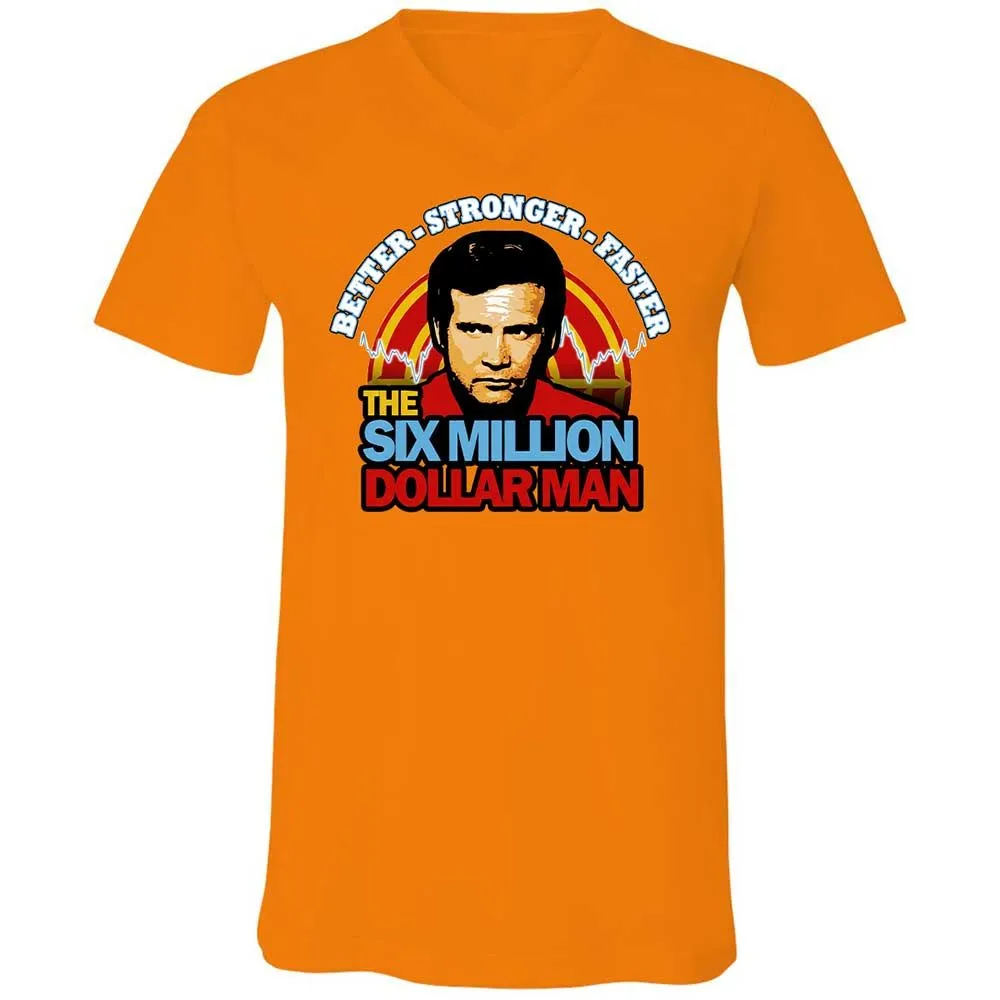 Unisex V-Neck T-Shirt - QSMJH3KN - Orange - 12