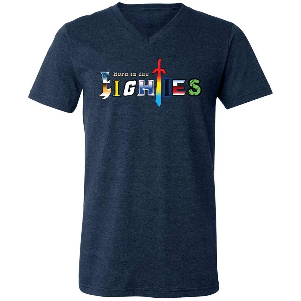 Unisex V-Neck T-Shirt - KYNKF3H1 - Heather Navy - 3