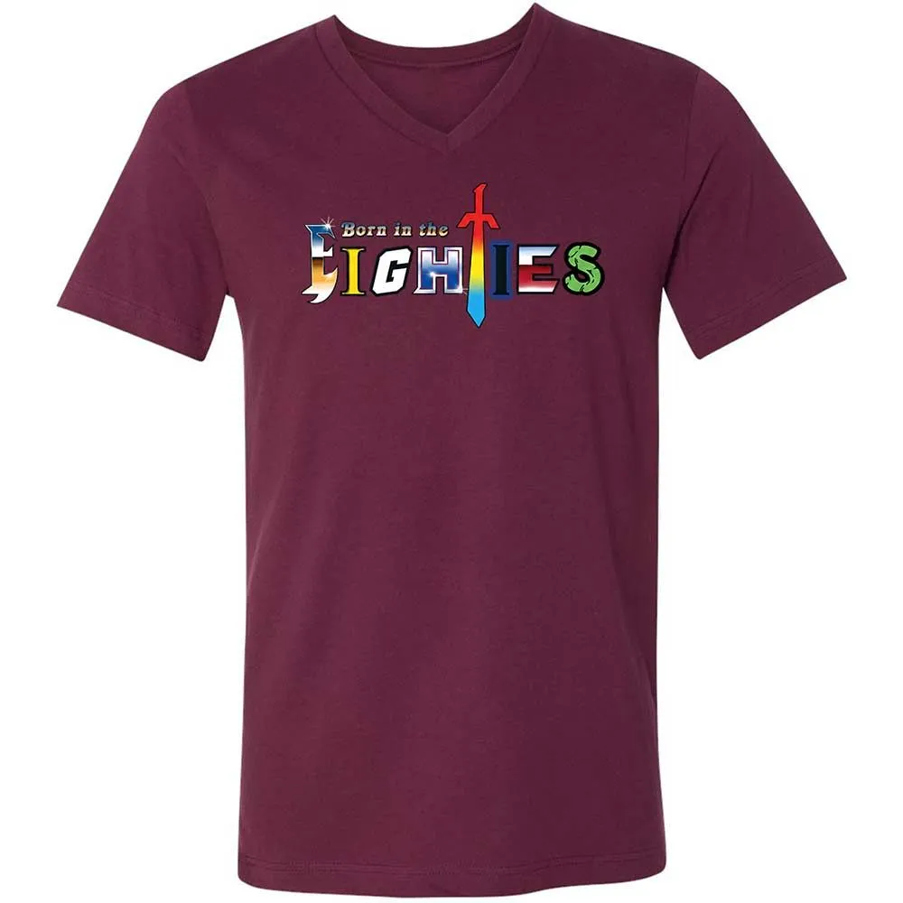 Unisex V-Neck T-Shirt - KYNKF3H1 - Maroon - 8