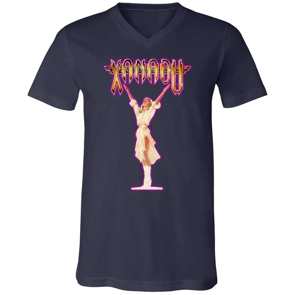 Unisex V-Neck T-Shirt - XQYXHDZV - Navy - 2