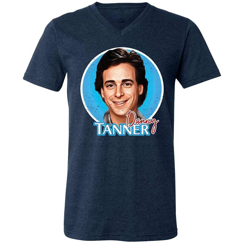 Unisex V-Neck T-Shirt - 9XG6WXZQ - Heather Navy - 3