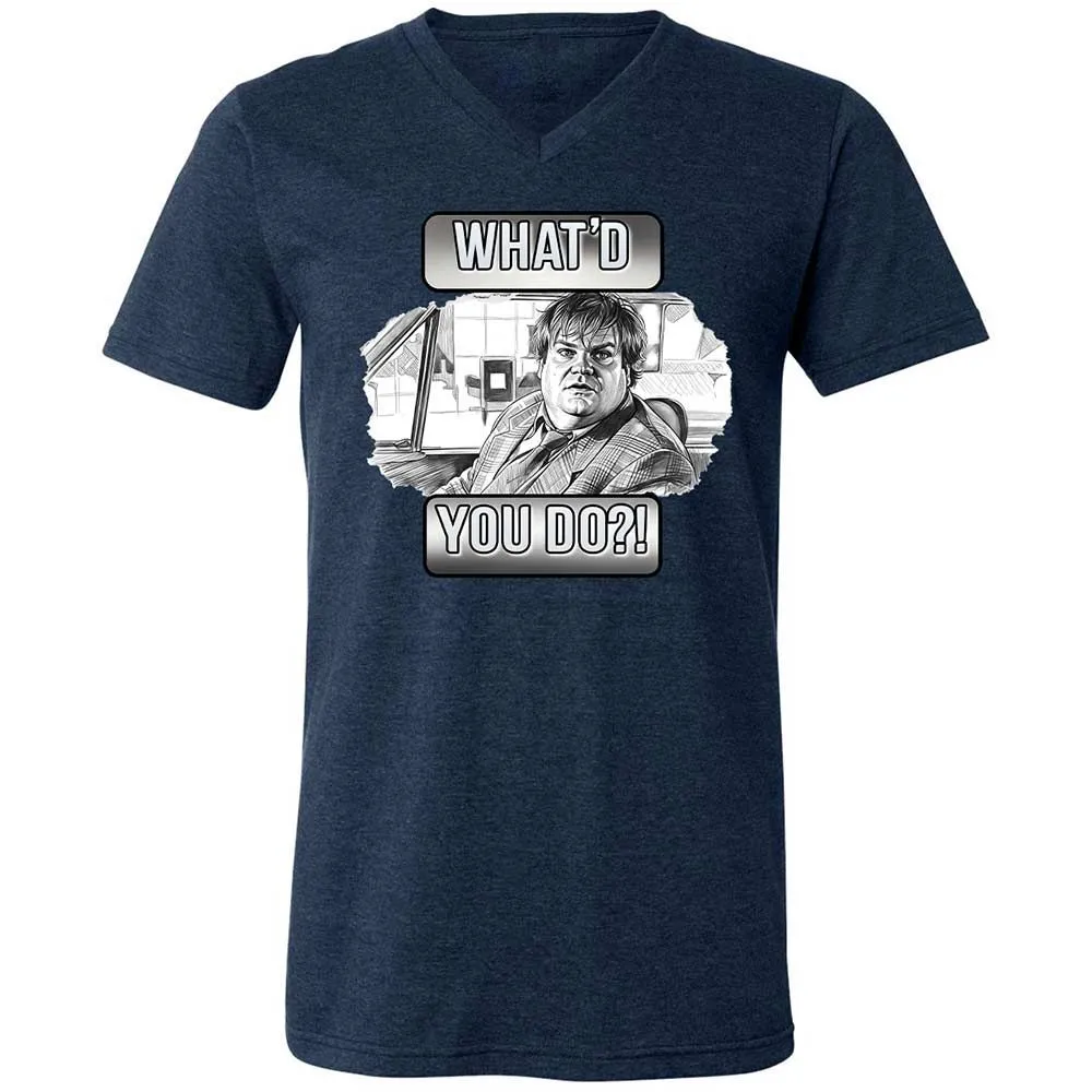 Unisex V-Neck T-Shirt - ACU6N5M1 - Heather Navy - 3