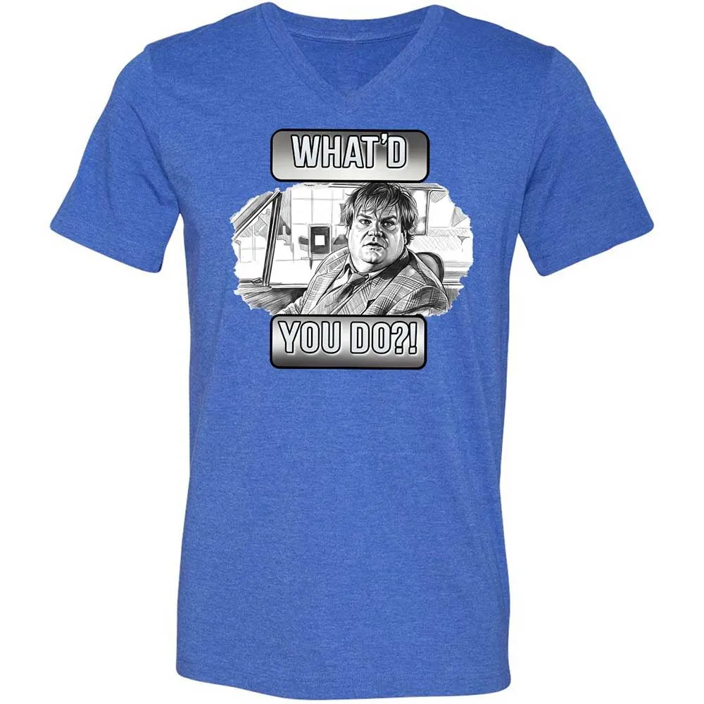 Unisex V-Neck T-Shirt - ACU6N5M1 - Heather True Royal - 5