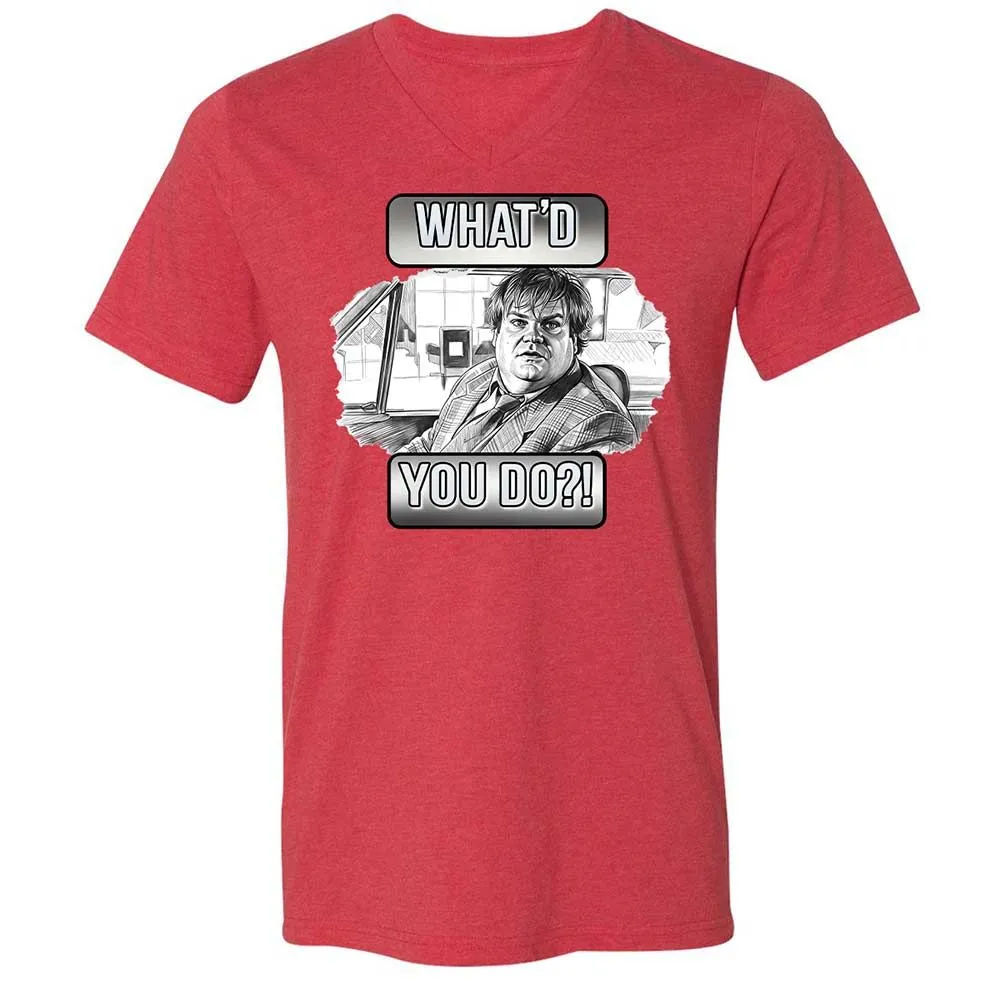 Unisex V-Neck T-Shirt - ACU6N5M1 - Heather Red - 7
