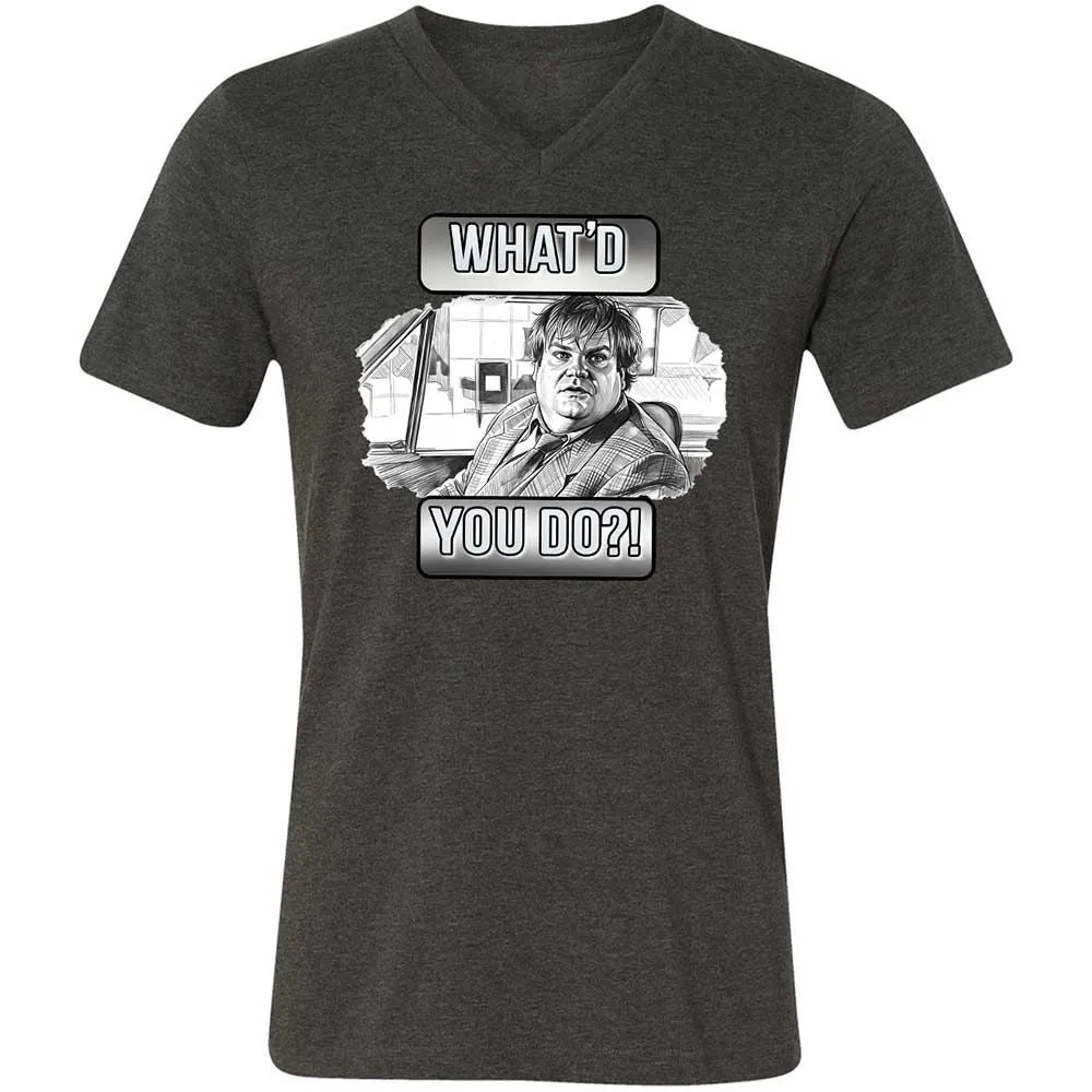 Unisex V-Neck T-Shirt - ACU6N5M1 - Dark Grey Heather - 9