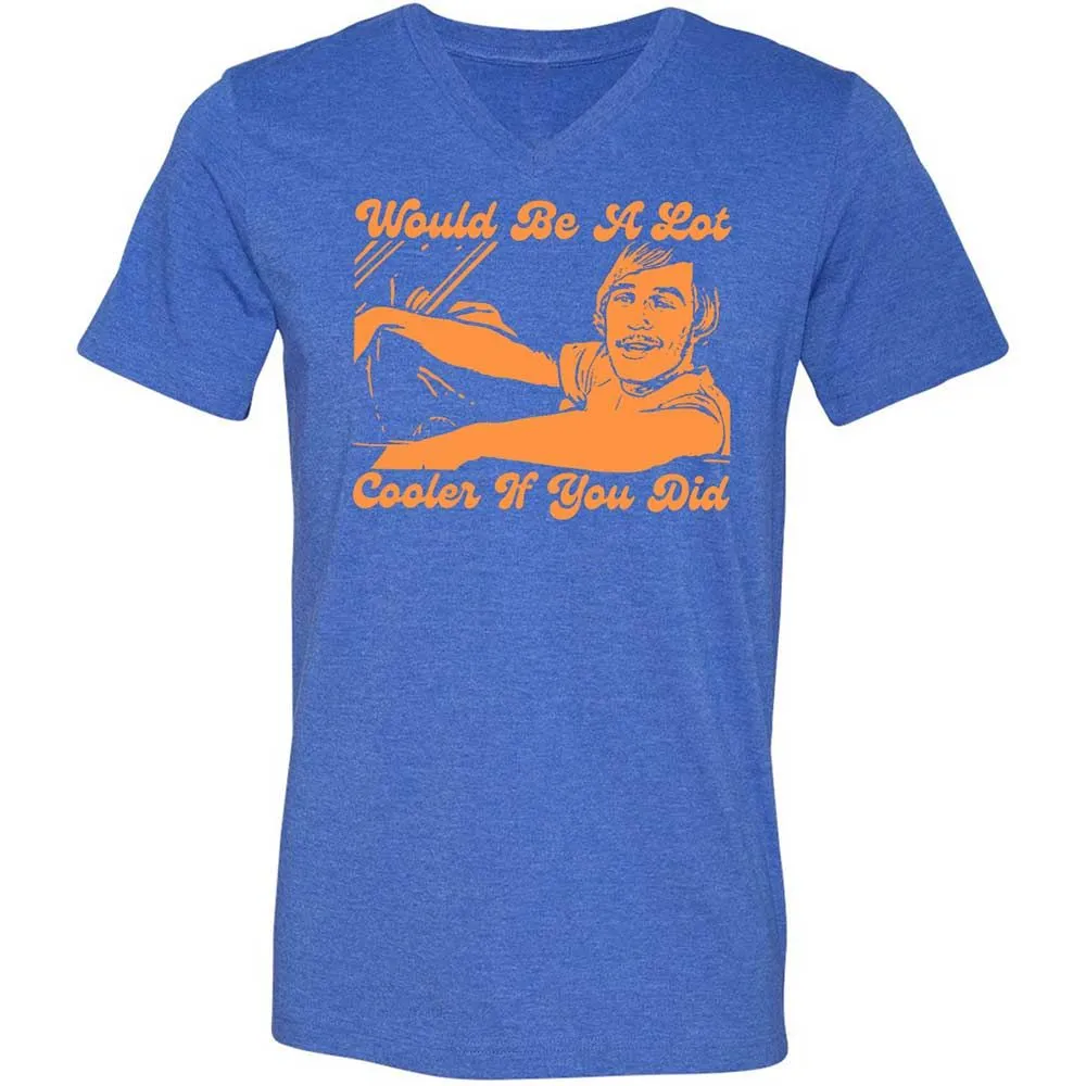 Unisex V-Neck T-Shirt - 6KQKNVX3 - Heather True Royal - 5