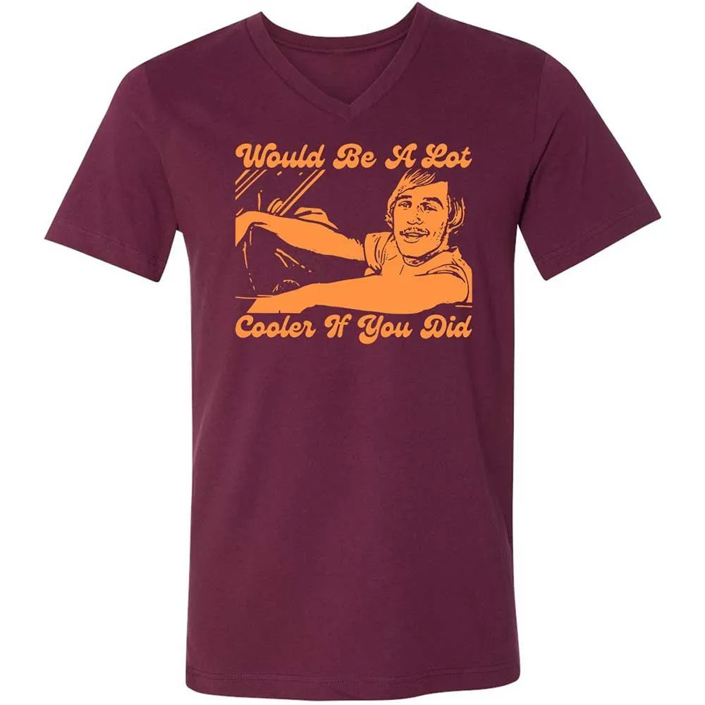Unisex V-Neck T-Shirt - 6KQKNVX3 - Maroon - 8