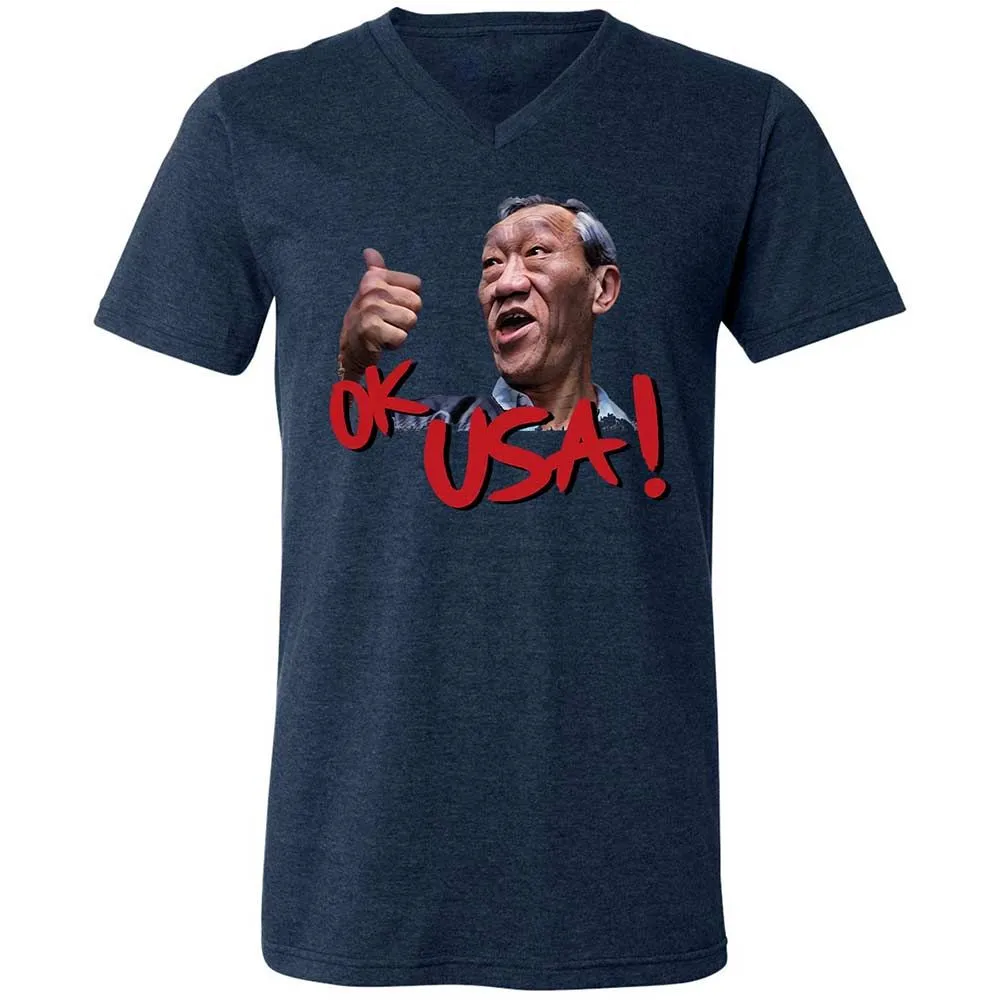 Unisex V-Neck T-Shirt - 9HQ15ZQ8 - Heather Navy - 3