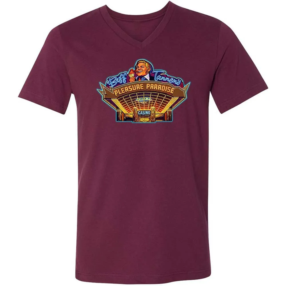 Unisex V-Neck T-Shirt - 4ABQP2TD - Maroon - 8