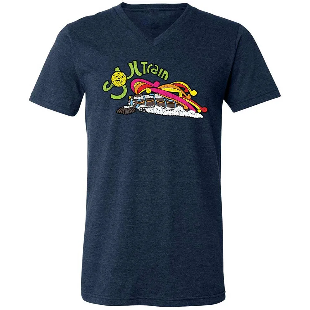 Unisex V-Neck T-Shirt - X5GFR4KM - Heather Navy - 3