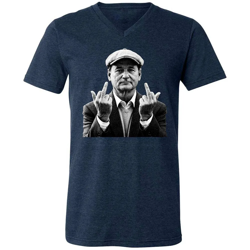 Bill Murray Middle Finger - Heather Navy - 3