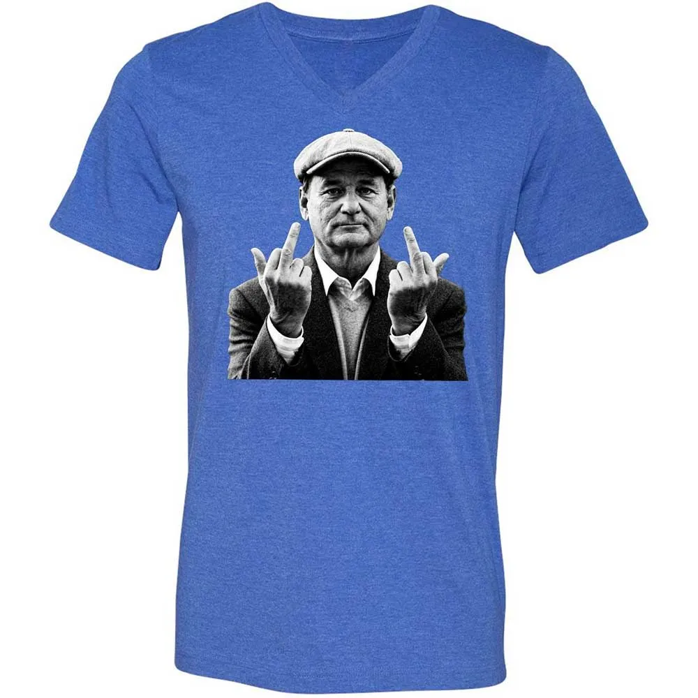 Bill Murray Middle Finger - Heather True Royal - 5