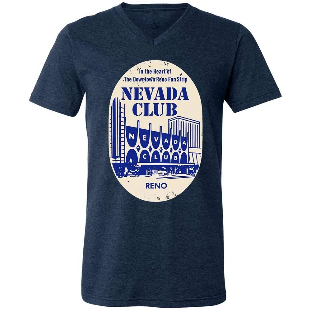 Unisex V-Neck T-Shirt - YMDK1FYG - Heather Navy - 3