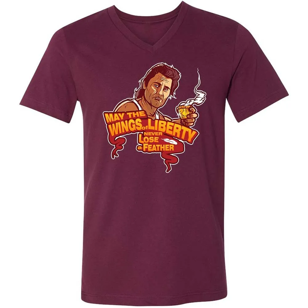 Unisex V-Neck T-Shirt - MK7QBGEW - Maroon - 8
