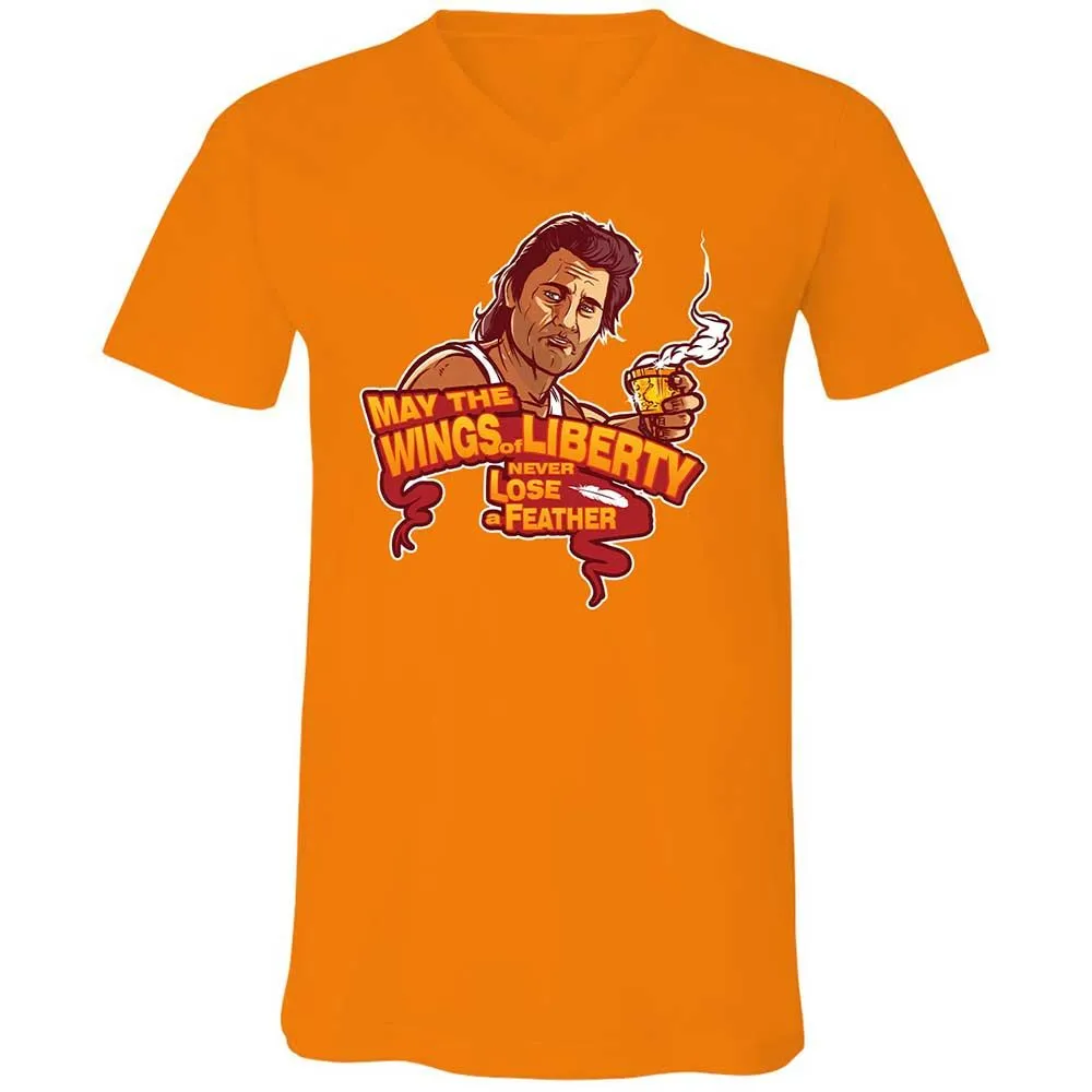Unisex V-Neck T-Shirt - MK7QBGEW - Orange - 12