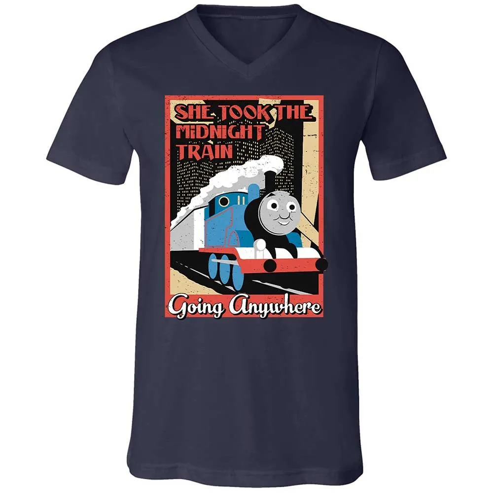 Unisex V-Neck T-Shirt - 4FNZSVWU - Navy - 2