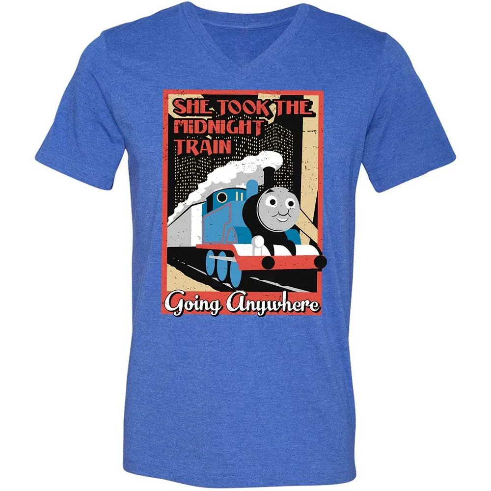Unisex V-Neck T-Shirt - 4FNZSVWU - Heather True Royal - 5